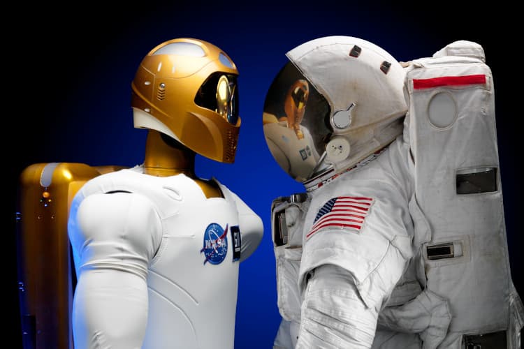 Robot Facing Spacesuit